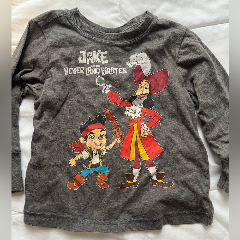 Disney Jake and Neverland Pirate long sleeve tee boys Cotton RARE